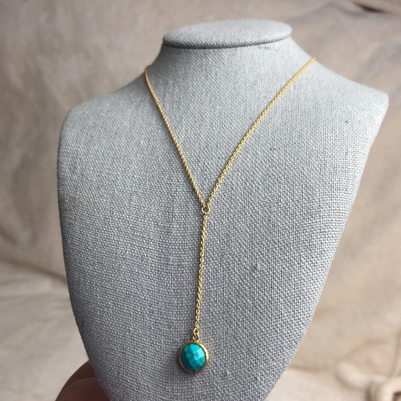 Turquoise Lariat 925AV Necklace - Picture 1 of 9